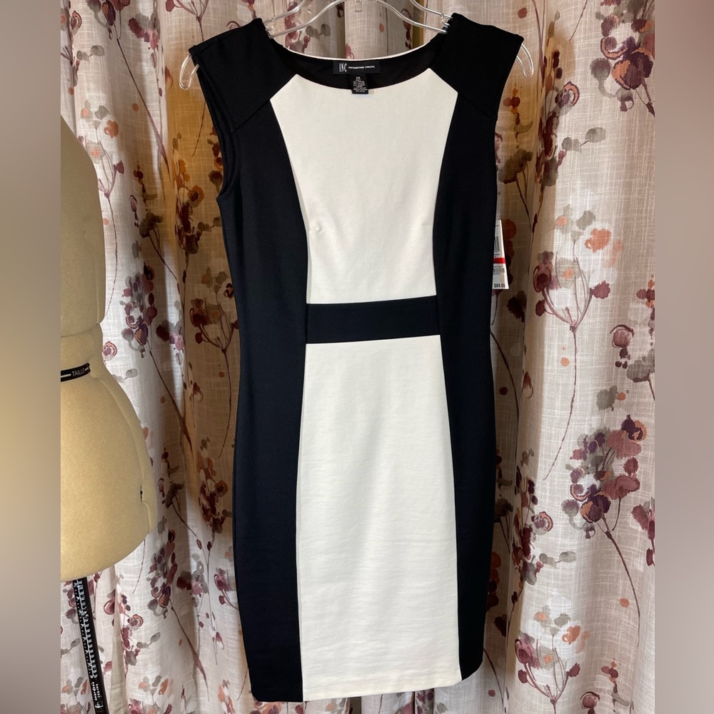 NWT! INC International Concepts XS black and white dress